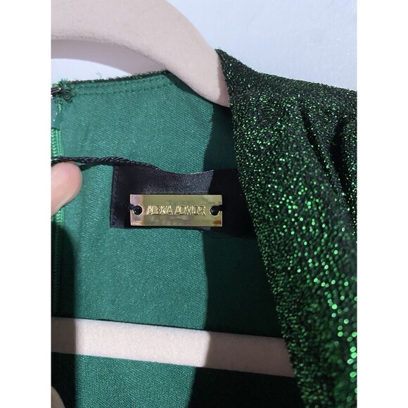 Alexia Admor Dress S Green Emerald Midi Bodycon Holiday Party Night Out Event - Picture 5 of 13